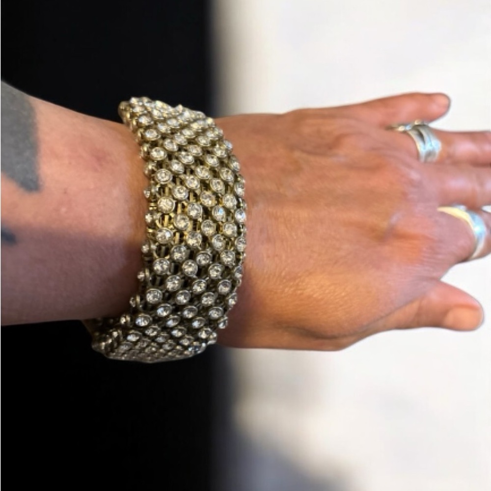 Art Deco Inspiration -  Vintage Silver & Rhinestone Bracelet - Picture 12 of 14